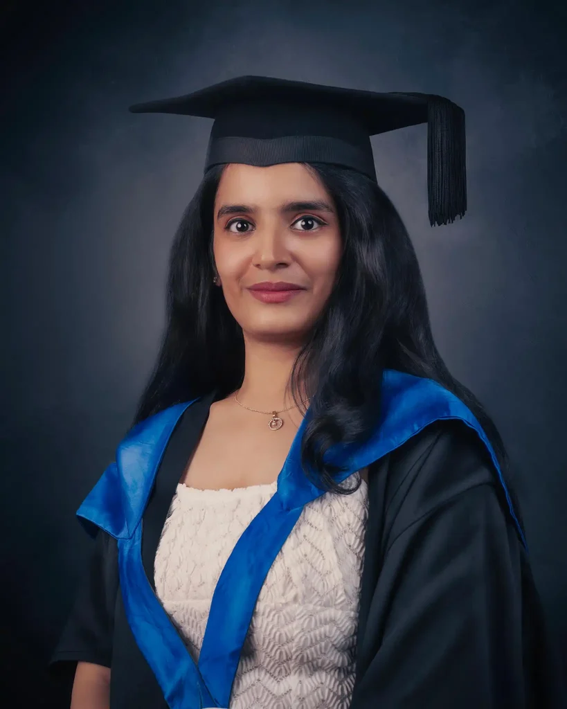 Studio headshot of female graduate in Christchurch