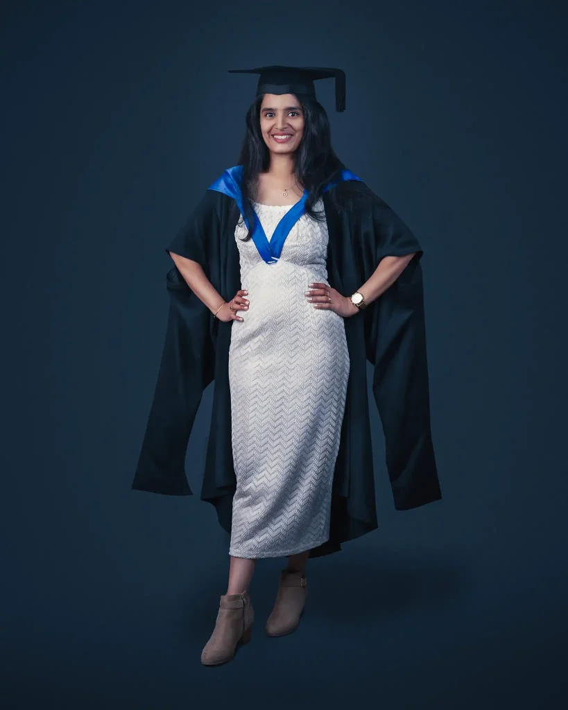 Studio headshot of female graduate in Christchurch
